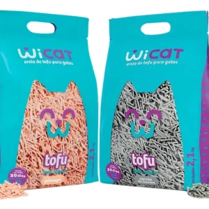 Granulado Higiênico WiCat Tofu Pêssego e bambu para Gatos 2,1kg