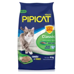 Areia Sanitária Granulado Pipicat Classic para Gatos 4kg