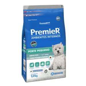 Ração Premier Super Premium Ambientes Internos Cães Adultos Raças Pequenas Frango e Salmão 2,5KG