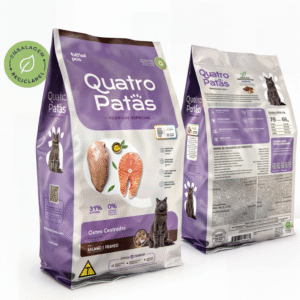 Ração Quatro Patas Premium Gatos Castrados Salmão e Frango 10kg