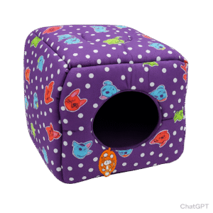 Toca Cubo Conforto Pet – Roxa Divertida com Estampas Coloridas
