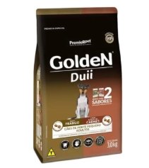Ração Seca Golden Duii para Cachorros Pequeno Porte Adultos Sabor Frango e Carne 3kg