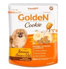 Biscoito Golden Cookie Para Cães Adultos Pequeno Porte Banana, Aveia e Mel 350g