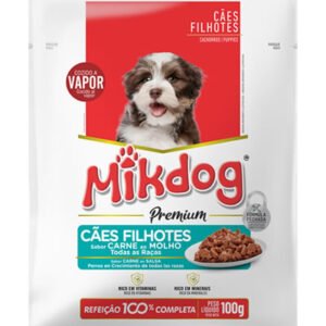 Sachê Mikdog Filhote Carne com Molho 100g