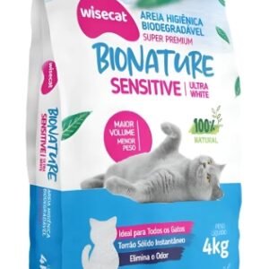 Areia Higiênica Biodegradável Wisecat 2kg/4kg Grãos Finos